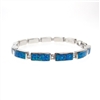 Silver Bracelet w/ Inlay Created Opal