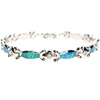 Silver Bracelet (Rhodium Plated) w/ Inlay Created Opal