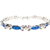 Silver Bracelet (Rhodium Plated) w/ Inlay Created Opal