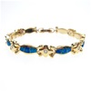 Silver Bracelet (Gold Plated) with Inlay Created Opal