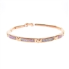 Silver Bracelet (Rose Gold Plated) with Inlay Created Opal