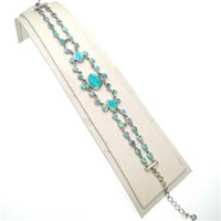 Silver Bracelet w/ Inlay Created Opal