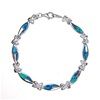 Silver Bracelet w/ Inlay Created Opal