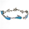 Silver Bracelet with Created Opal