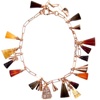Silver Bracelet (Rose Gold Plated) w/ White CZ, Amber, Agate & Carnelian (Cone Cut)