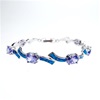 Sterling Silver Bracelet with Inlay Created Opal & Tanzanite CZ