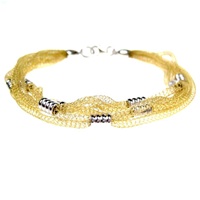 Silver Bracelet (Gold Plated) w/ Silver Knots
