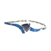 Silver Bracelet with Inlay Created Opal & Tanzanite CZ