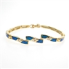 Silver Bracelet (Gold Plated) with Inlay Created Opal & White CZ