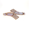 Silver Bracelet (Rose Gold Plated) with Inlay Created Opal & White CZ