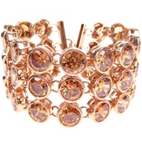 Silver Bracelet (Rose Gold Plated) w/ Dark Champagne CZ