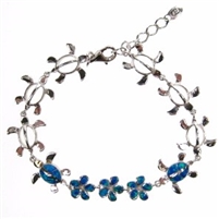 Silver Bracelet with Created Opal