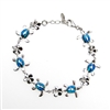 Sterling Silver Bracelet with Inlay Created Opal