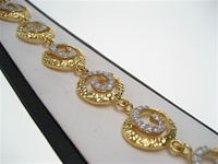 Silver Bracelet (Gold Plated) w/ White CZ