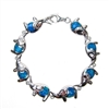 Sterling Silver Bracelet with Inlay Created Opal