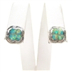 Silver Earrings with Inlay Created Opal