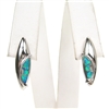 Silver Earrings with Inlay Created Opal