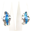 Silver Earrings with Inlay Created Opal