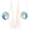 Silver Earrings with Inlay Created Opal