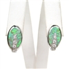 Silver Earrings with Inlay Created Opal and White CZ