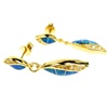 Silver Earring (Gold Plated) w/ Inlay Created Opal