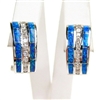 Silver Earrings with Inlay Created Opal & White CZ