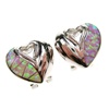 Silver Earrings (Rhodium Plated) w/ Inlay Created Opal