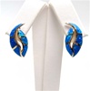 Silver Earring (Gold Plated) with Inlay Created Opal