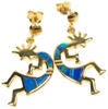 Silver Earring (Gold Plated) W/ Inlay Created Opal