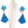 Silver Earring with Created Opal