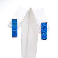 Silver Earring with Created Opal