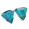 Silver Earrings (Rhodium Plated) w/ Inlay Created Opal