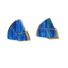 Silver Earring (Gold Plated) W/ Inlay Created Opal