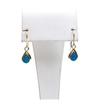 Gold Plated Silver Stud Earrings with Inlay Created Opal