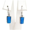 Silver Earrings (Rhodium Plated) w/ Inlay Created Opal