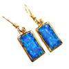 Silver Earrings (Gold Plated) w/ Inlay Created Opal