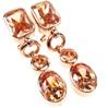Silver Earrings (Rose Gold Plated) w/ Dark Champagne CZ