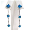 Silver Earrings with Inlay Created Opal