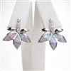 Silver Earrings with Inlay Created Opal