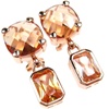 Silver Earring (Rose Gold Plated) w/ Dark Champagne CZ