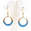 Silver Earrings (Gold Plated) w/ Inlay Created Opal