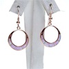 Silver Earring (Rose Gold Plated) with Inlay Created Opal