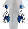 Silver Earring w/ Inlay Created Opal