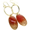 Silver Earring (Gold Plated) w/ Semi-Precious Stone