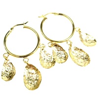 Silver Earring (Gold Plated) w/ Semi-Precious Stone