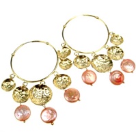 Silver Earring (Gold Plated) w/ Semi-Precious Stone