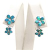 Silver Earrings with Inlay Created Opal