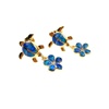 Silver Earring (Gold Plated) W/ Inlay Created Opal