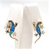 Silver Earrings (Gold Plated) with Inlay Created Opal (Lizard)