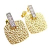 Silver Earring w/ White CZ (Gold Plated)
